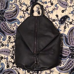 ASOS Black Faux Leather BackPack with Tassel